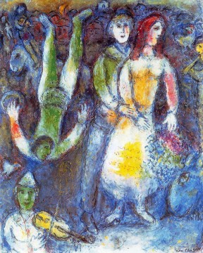 Marc Chagall Painting - El payaso volador contemporáneo de Marc Chagall